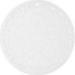 Le Creuset Untersetzer für heißes Geschirr 20 cm mit Muster weiß