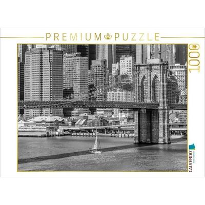 CALVENDO Puzzle NEW YORK CITY Brooklyn Bridge & Manhattan Skyline | 1000 Teile Lege-Größe 64x48cm Foto-Puzzle für glückliche Stunden