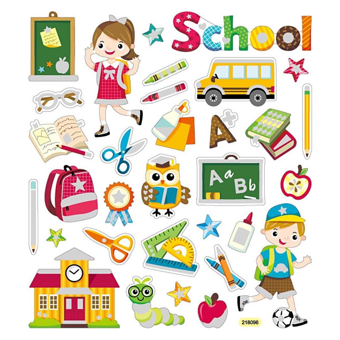 Creativ Company Stickers, school, sheet 15x16,5 cm, 1 sheet (1 Sticker) (291768)