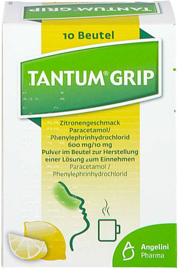 Tantum Verde Tantum Grip Zitronengeschmack Pulver 600/10mg 10stk