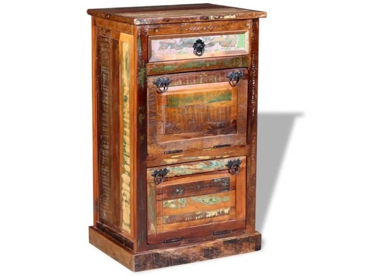 Armoire à chaussures - - 4 couches - Bois de récupération - Vintage - 1 tiroir