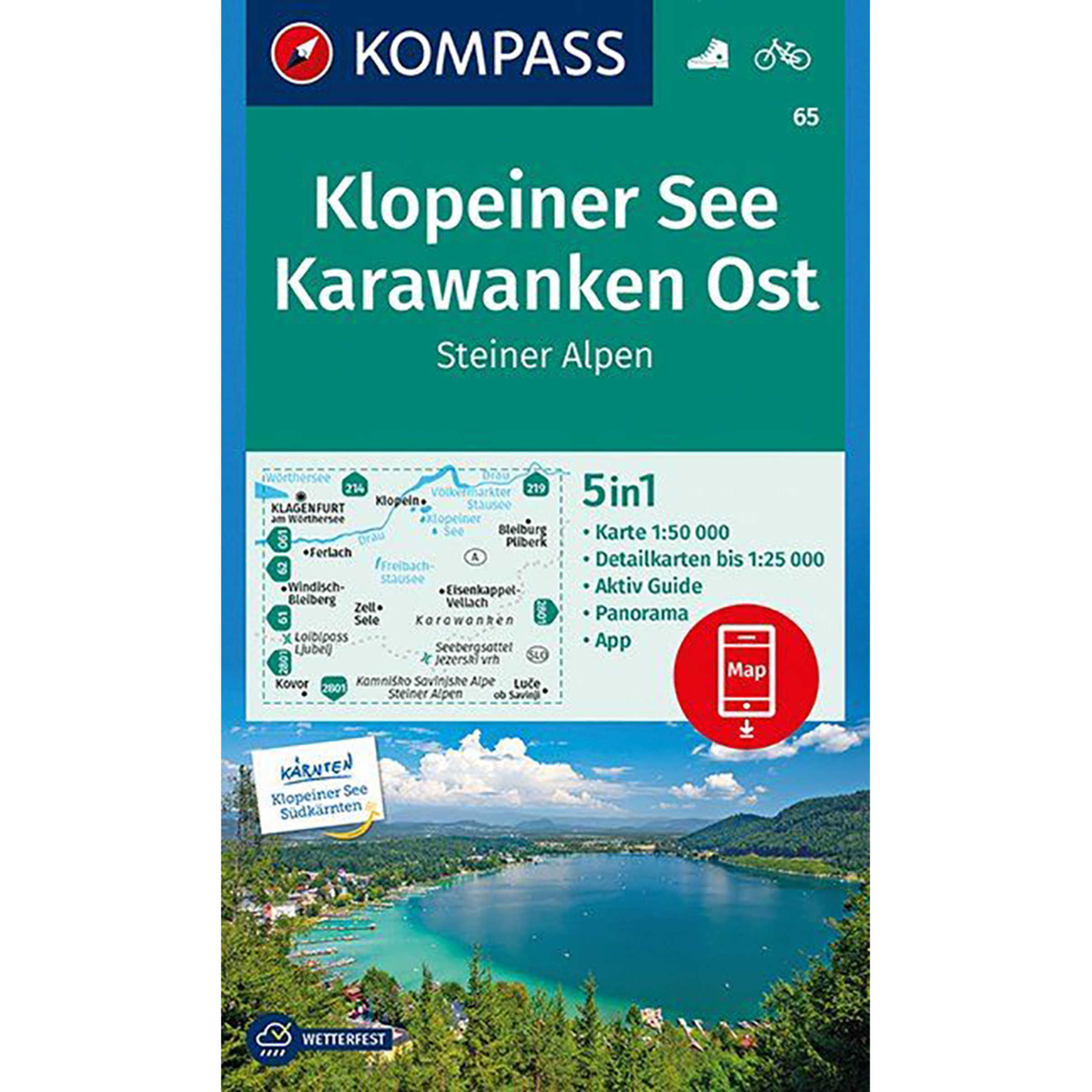 Kompass Verlag WK 65 Klopeiner See - Karawanken Ost Topografische Karten