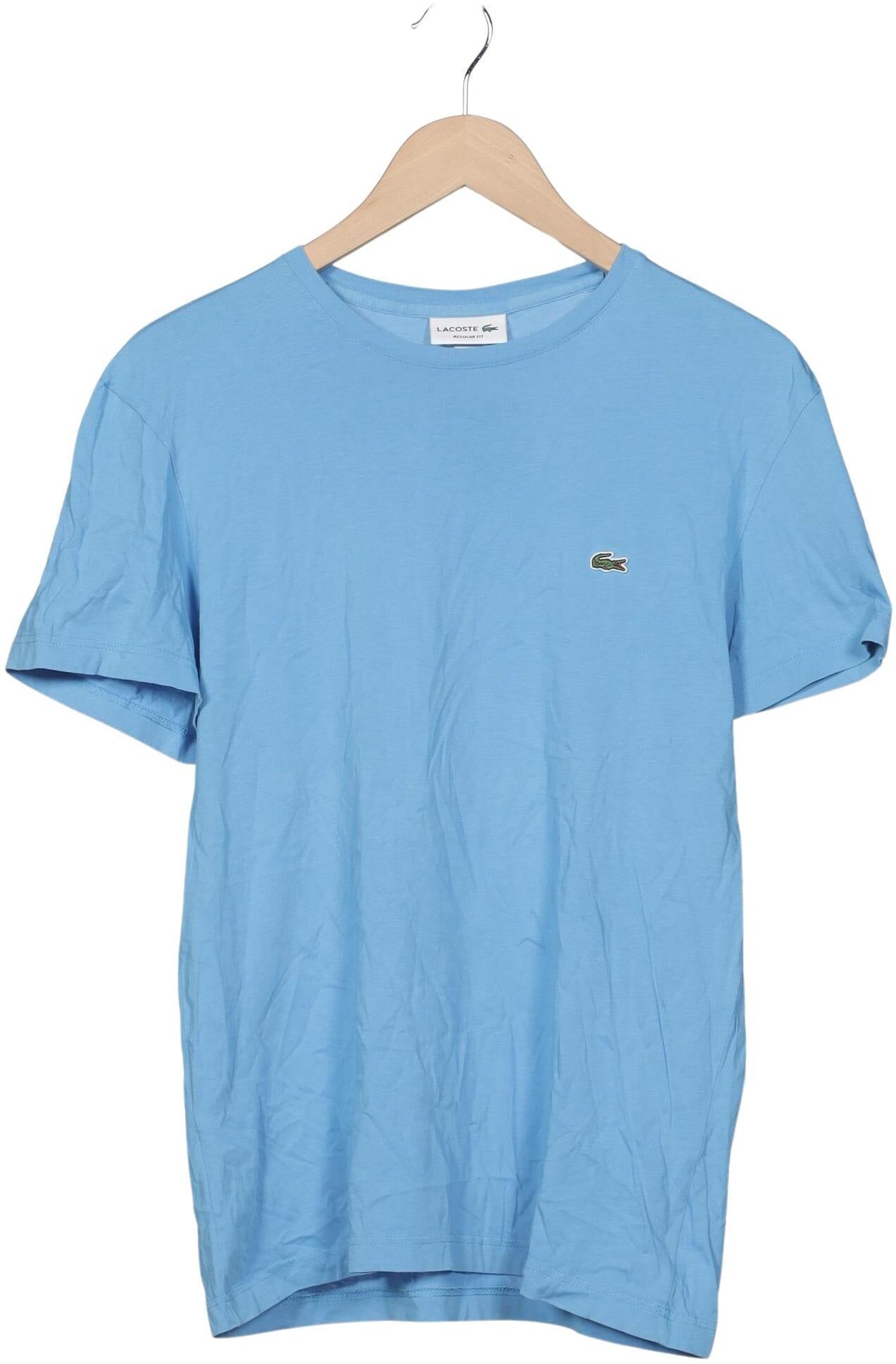 Lacoste Herren T-Shirt, Hellblau, Gr. M, Baumwolle - Second Hand