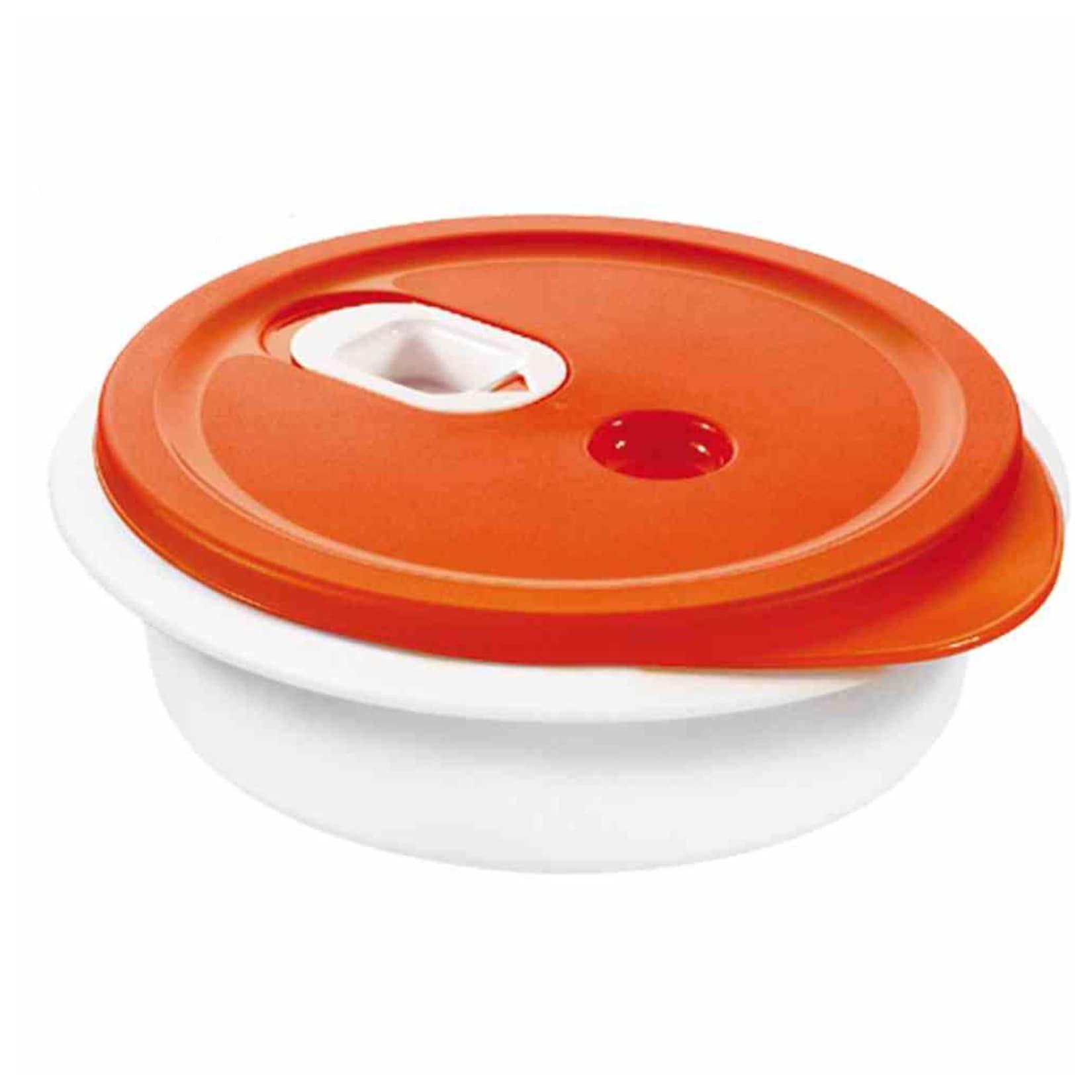 Rotho Mikrowellen-Menüteller mit Deckel "Clever" weiß/rot 20 x 20 x 6,5 cm