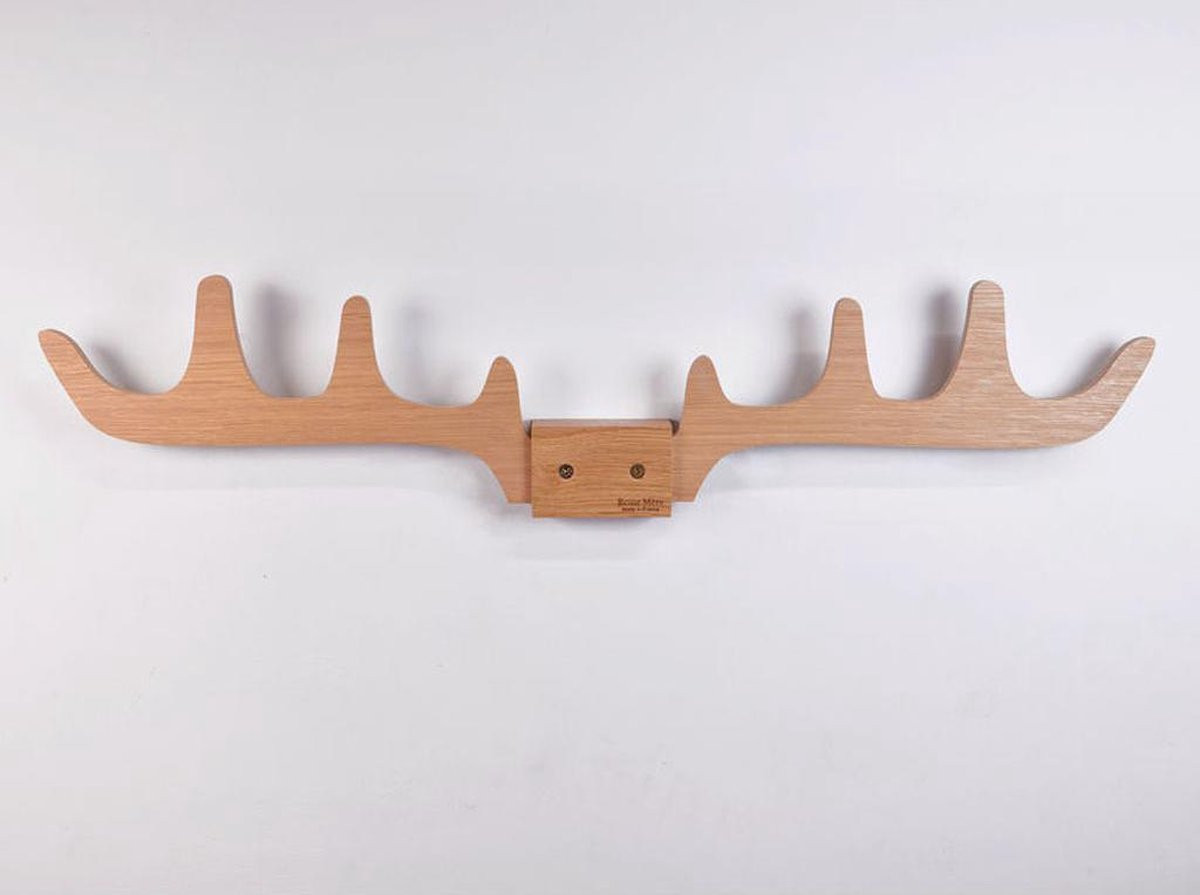 RM Design Wandkapstok Hertengewei Eiken B/D/H: 4,5 x 3 x 16 cm
