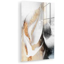 ACRYLGLASBILD Luxus - Abstrakt - Gold - Weiß 80x120 cm