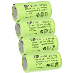 4 x GP GP75AAH Akku 2/3AA Mignon NiMH Akku 1,2V 750mAh