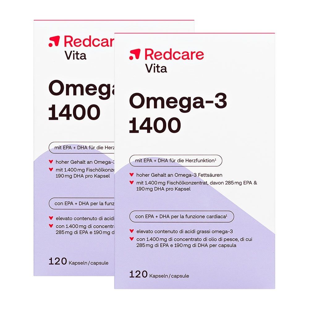 Redcare Omega-3 1400 Doppelpack 2x120 St Kapseln