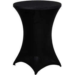 Elegante schwarze Stehtischhusse, Ø 90cm, bis 115cm Höhe – Stilvolle Stretch-Husse für Events & Feiern