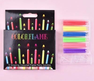 Uplift Essentials Multicolored Flame Birthday Cake Candles 12pcs