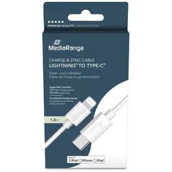 MediaRange MRCS215 USB Kabel USB 2.0 1 m USB C USB C/Lightning 0,48 Gbit/s Weiß
