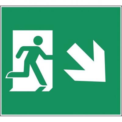 Schild I Piktogrammscheibe Rettungsweg rechts abw., Typ E, für CUBE-LUX STANDARD, ASR/ISO