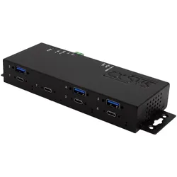 Exsys EX-1237HMVS (USB-C, 7 Ports), Dockingstation + USB Hub, Schwarz