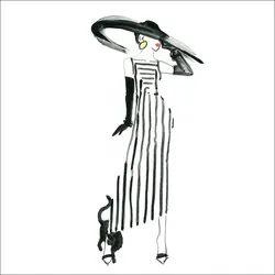 Glasbild FASHION DRAWING I (BHT 30x30x1,30 cm) - bunt - BHT 30x30x1,30 cm