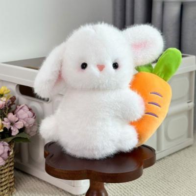 Friendly Fresh Finds Cute Bunny Plush Toy With Carrot Fluffy Rabbit Sleeping Doll For Kids Room Decor & Gift Cute Bunny Plush Toy With Carrot Fluffy Rabbit Sleeping Doll For Kids Room Decor & Gift