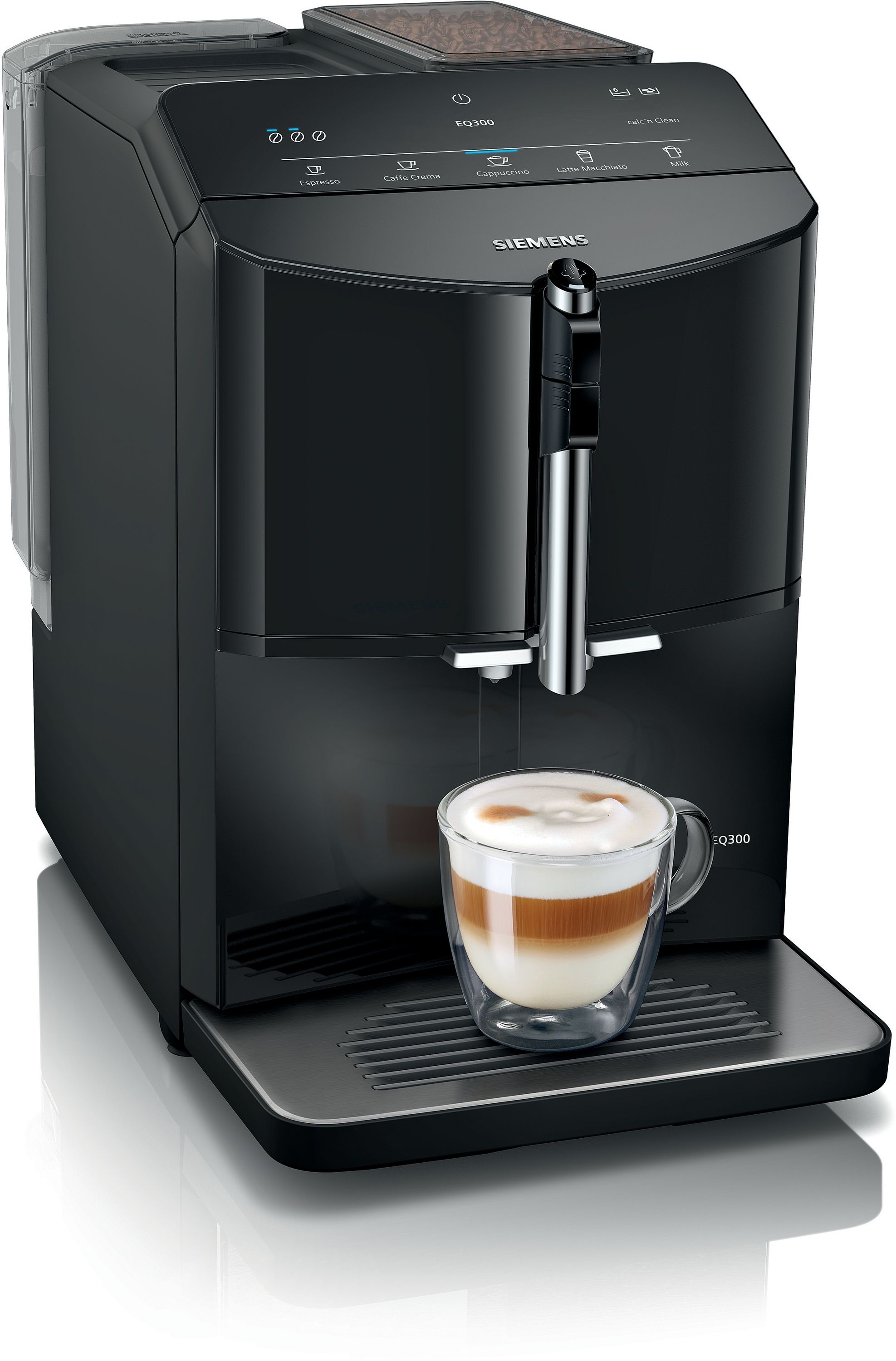 Siemens EQ300 TF301E09 Kaffeevollautomat 15 bar 1,4 l 250 g (Schwarz)