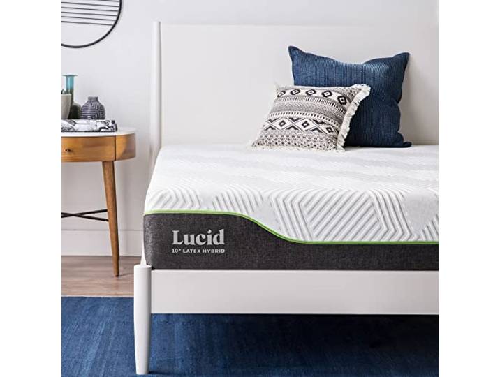 LUCID Hybrid Latex Matratze, H3, 25cm hoch – Taschenfederkernmatratze mit Gel Memory Foam & elastischem Latexschaum – Öko-Tex – Federkernmatratze, 135x190 cm