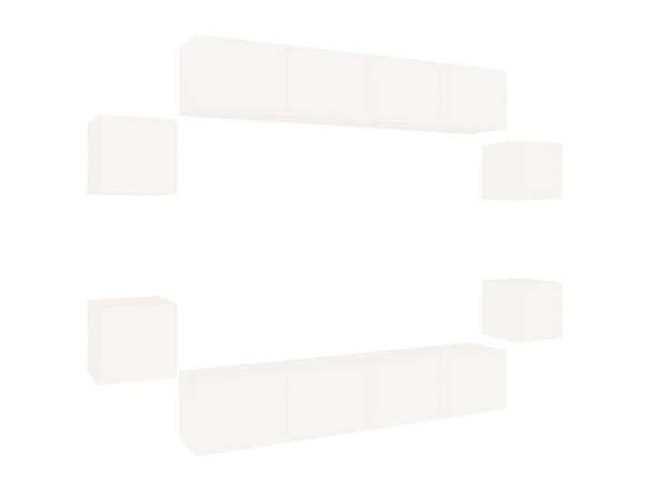 vidaXL TV-Schrank 8-tlg. TV-Schrank-Set Weiß Holzwerkstoff (8-St)