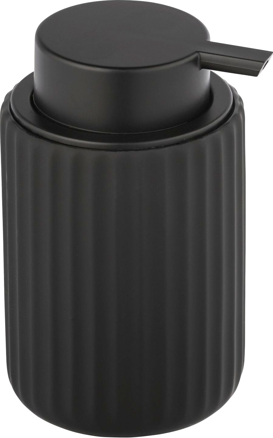 Seifenspender WENKO "Belluno", schwarz, H:13,5cm L:8cm, Keramik, Kunststoff, Dosierspender, Seifenspender, aus Keramik, Füllmenge: 400 ml schwarz B/H/T: 13,5cm