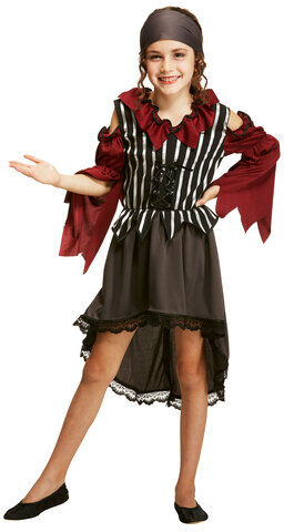 Kinderkleid "Piratin", weinrot/silber