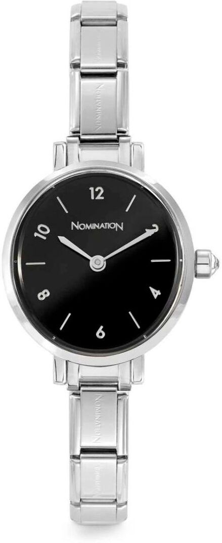 Nomination Paris kello with steel strap oval with cz Black 076038/012