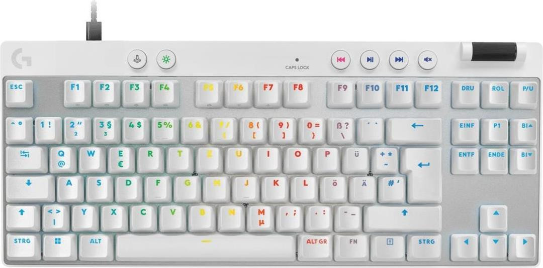 Logitech G PRO X TKL RAPID Magnetisch-mechanisch Toetsenbord, Wit, QWERTZ, LED-verlichting, USB