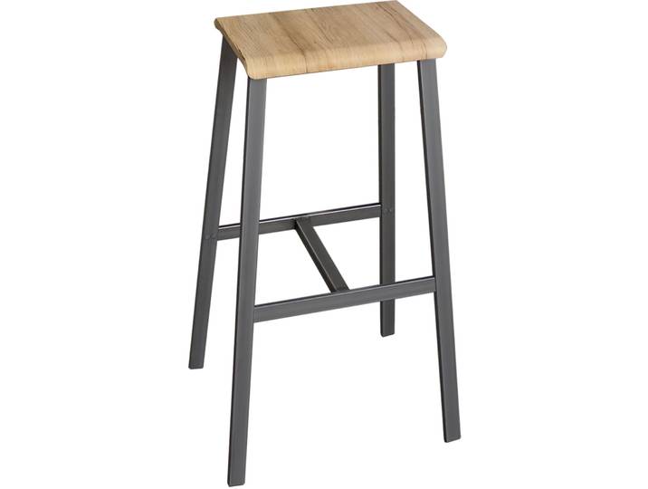 Barhocker 2er-Set Office Asteiche Holzwerkstoff H 77 cm - Barhocker 2er-Set