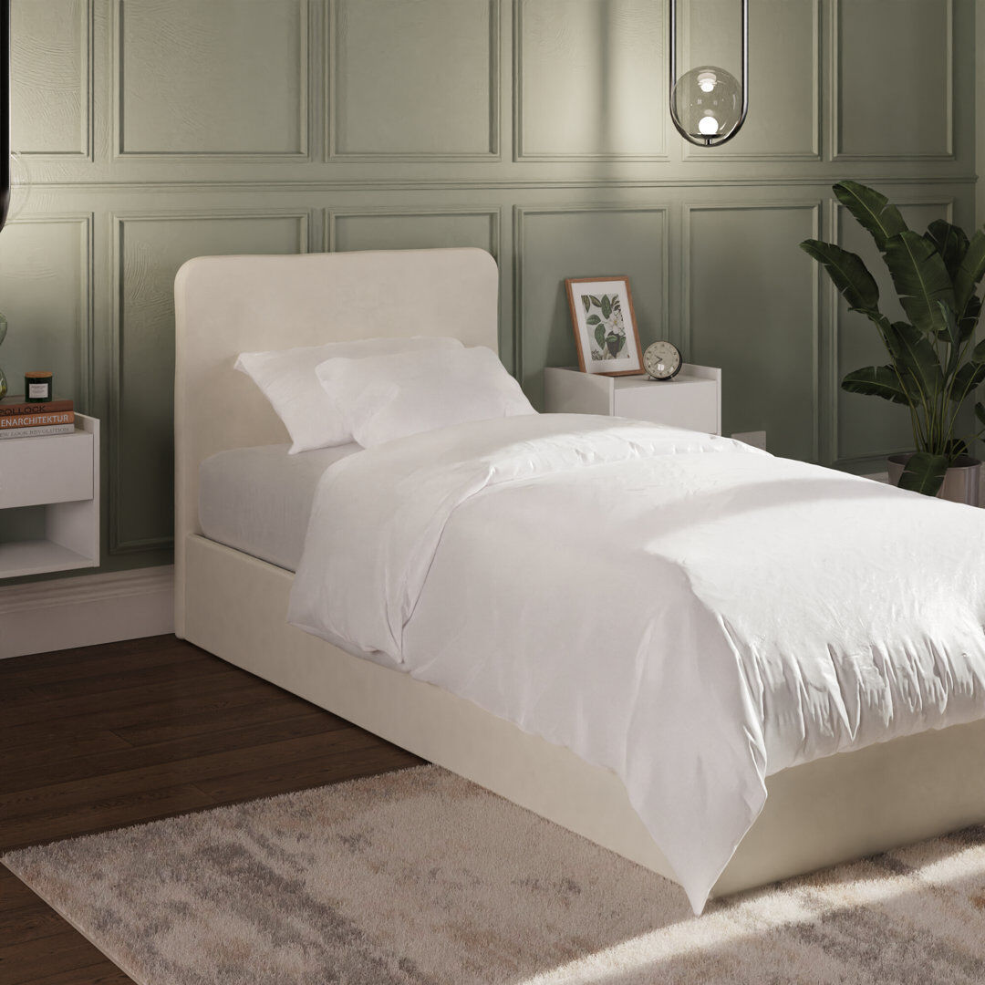 17 Stories Chiswick Lift Up Storage Ottoman Bed Natural Single (3')