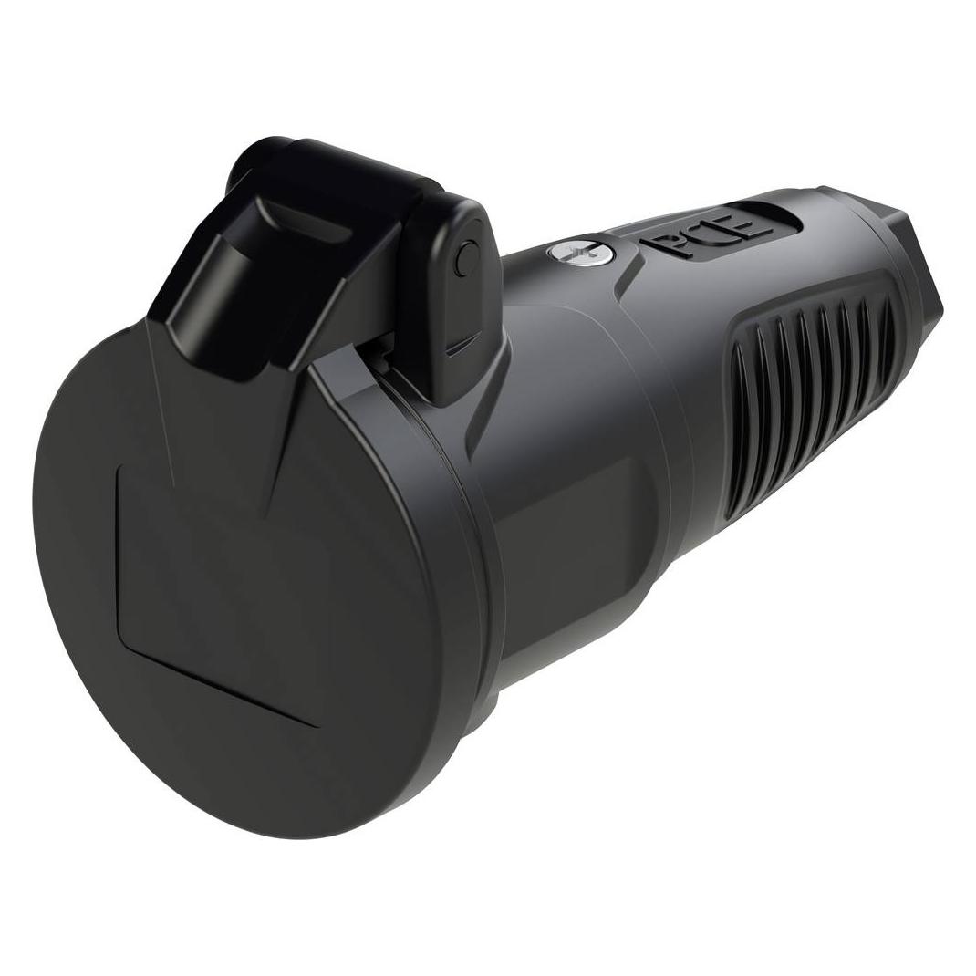 PCE Kupplung Schutzkontaktkupplung Vollgummi mit Klappdeckel 250V IP54 2522-ss (2522-ss)