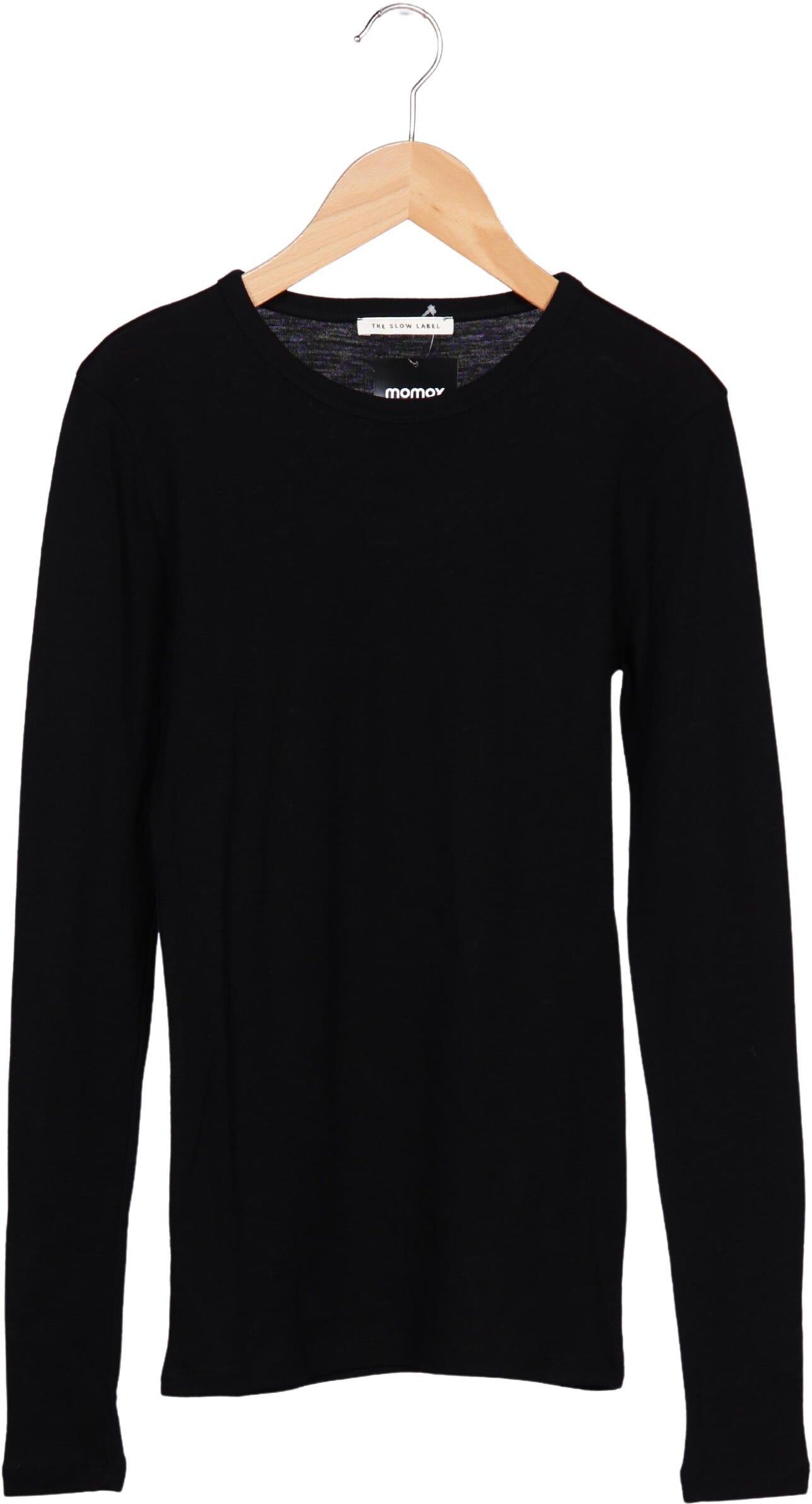 The Slow Label Damen Pullover, Schwarz, Gr. M, Merino - Second Hand