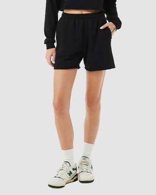 Bella + Canvas BC3787 Women's Cutoff Fleece Shorts in Black size XL 3787
