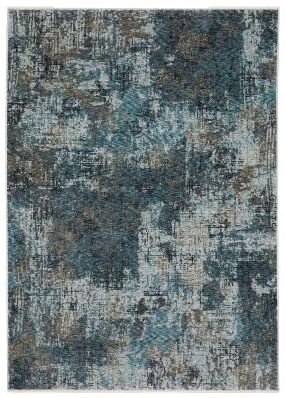 Style Haven Hendrix Abstract Shadows Blue/ Grey Fringe Edge Area Rug