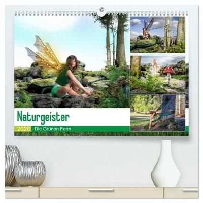 Naturgeister Die Grünen Feen (hochwertiger Premium Wandkalender 2026 DIN A2 quer), Kunstdruck in Hochglanz