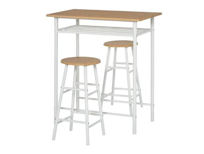 FELIXLEO Bargruppe Bartisch Set Bartisch mit 2 Barhockern Essgruppe Küchentisch, (1-tlg)
