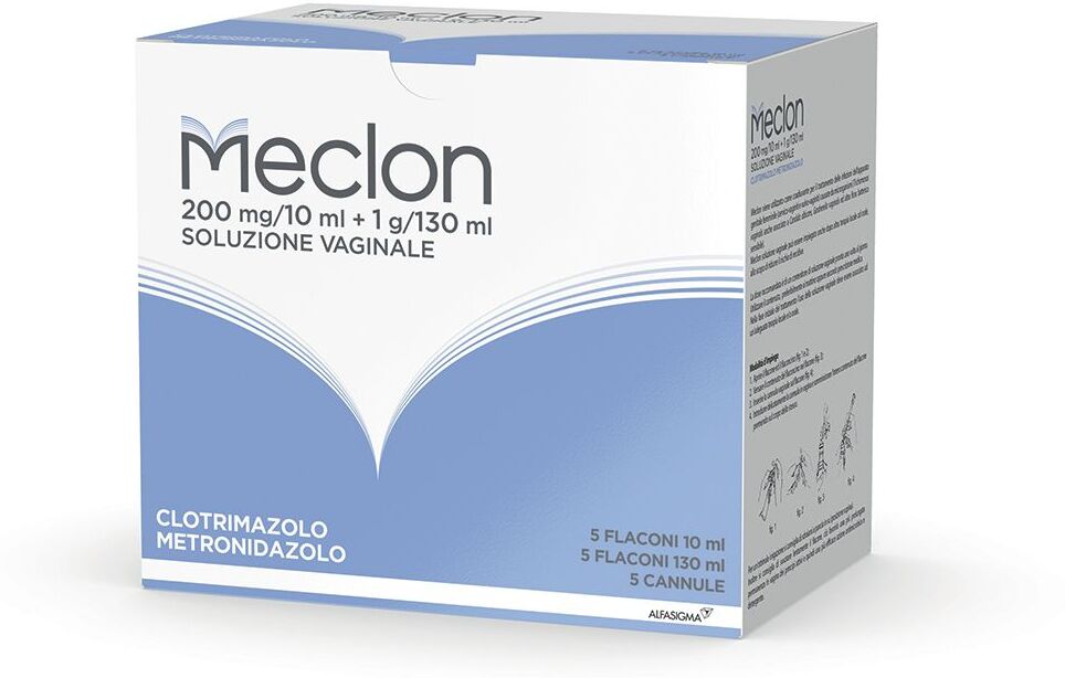 ALFASIGMA SpA Meclon, Soluzione Vaginale 5 Flaconi da 130 ml