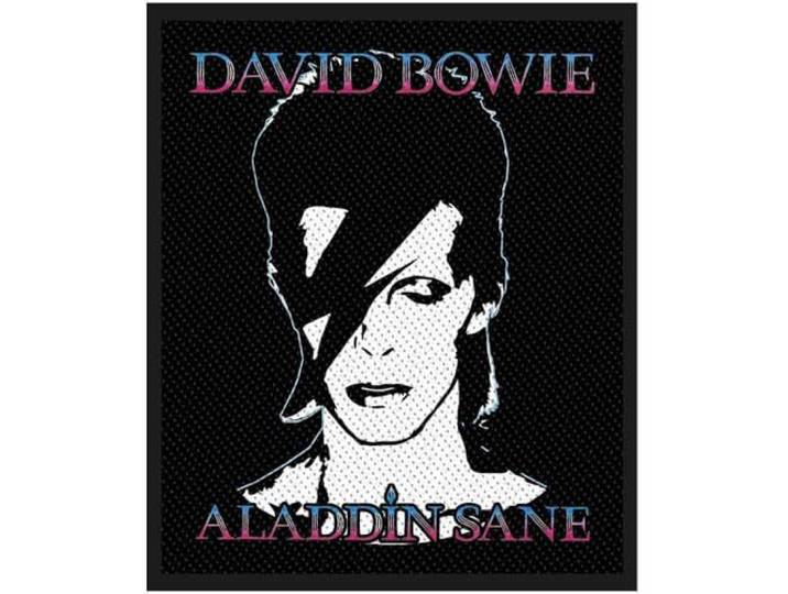 David Bowie Standard Patch Aladdin Sane nieuw Officieel Zwart One Size