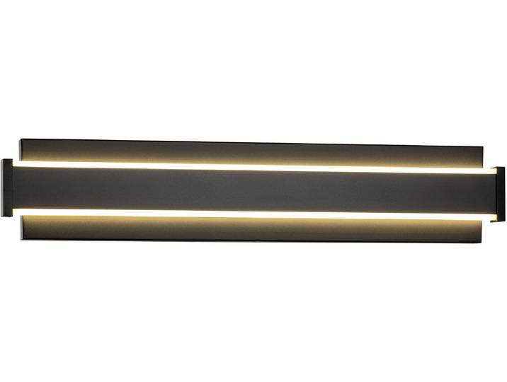 EGLO Wandleuchte NEVIANO Wandlampe - Stahl, Kunststoff - LED - 2X7W - IP55 , schwarz, 2, H: 6,5cm, 1 Stk., Leuchten, Außenbeleuchtung, Außenwandleuchte, Terrasse, L58 x H6,5 x AL5 cm, Wandleuchte