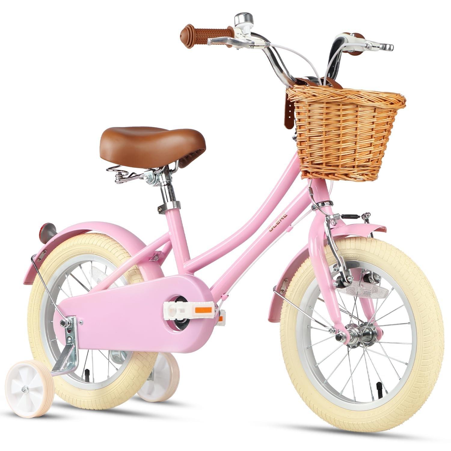 Kinderfahrrad mit Korb und Seitlenker für Jungen und Mädchen