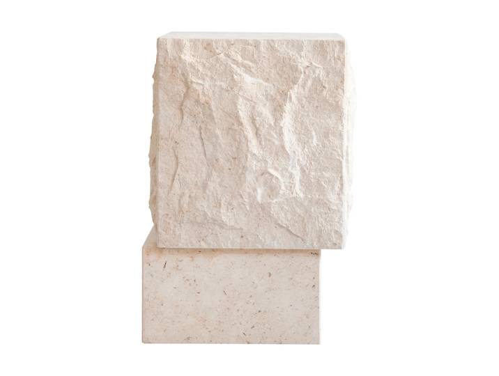 101 Copenhagen Table d appoint Temple tall 50x33 cm Limestone'