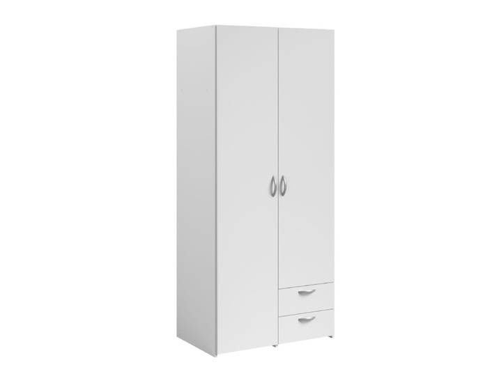 Armoire 2 Portes 2 Tiroirs Blanche - Amael