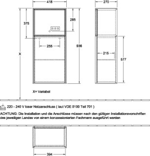 Villeroy & Boch G510PCMT Seitenschrank Finion G51