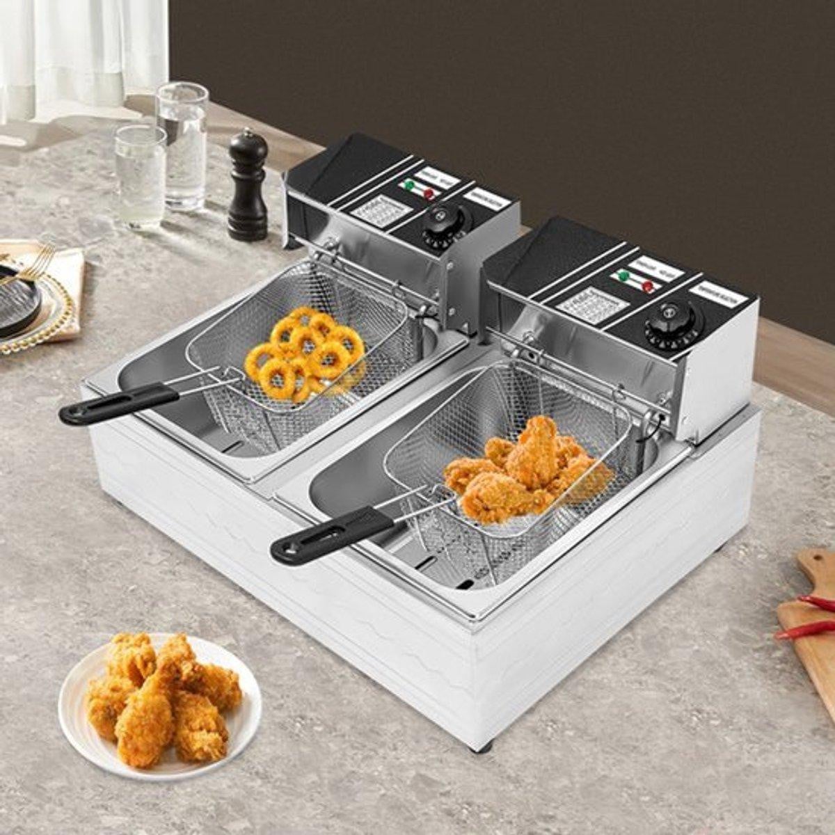 Selius Professionele Dubbele Frituurpan 12 Liter RVS 2200W
