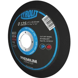 TYROLIT Trennscheiben PREMIUM CURVE CUT DxTxH 125x1,9x22,23 2in1 für Stahl und Edelstahl, Art. 34720737
