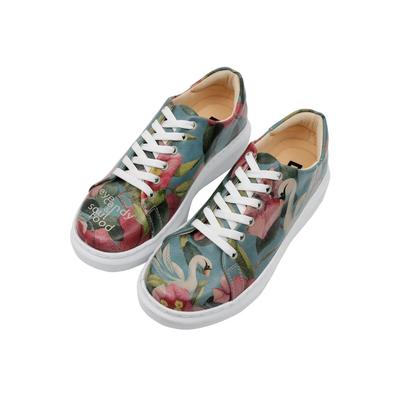 Plateausneaker DOGO "Myra Low-Top Sneaker Eye Candy & Soul Food Damen Sneaker", Damen, Gr. 36, Normalschaft, blau, Lederimitat, Schuhe Plateausneaker, Handgefertigt
