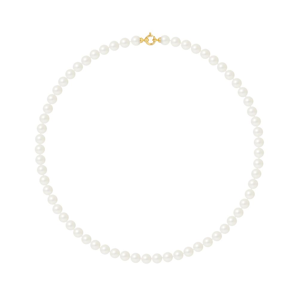 Rank prinses ketting Zoet Water kralen rond 78mm White sluiting Luxe 18K Yellow Gold