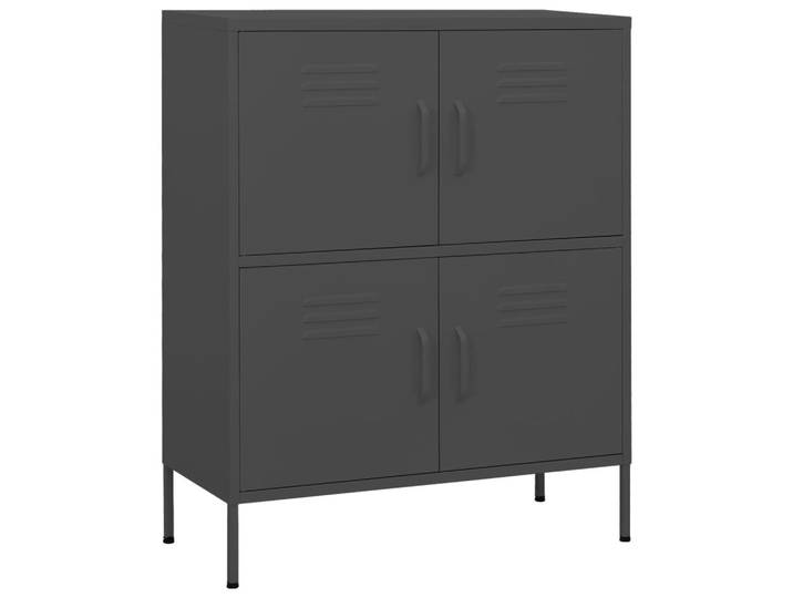 vidaXL Lagerschrank Anthrazit 80/35/101,5 Cm Stahl, Metall, 35x101.5x80 cm, Garderobe, Garderobenschränke