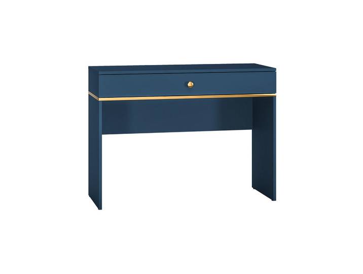 Feldmann-Wohnen Schminktisch Marine dunkelblau / gold 100 / 40 / 79cm, Blau, Rechteckig,Rechteckig, Wange, 100x79x40 cm, Wohnzimmer, Wohnzimmertische, Konsolentische