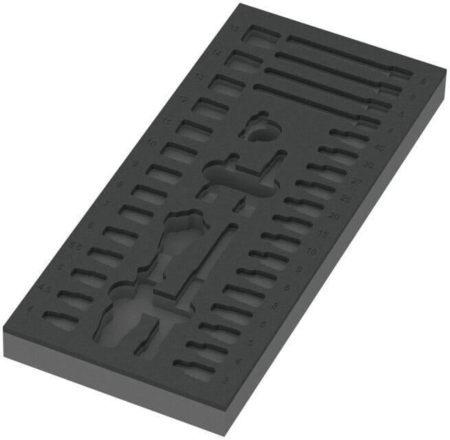 Garniture en mousse Wera 9820 pour kit de cliquets Zyklop 1/4