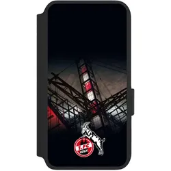 Nivocase Klapphülle für Samsung Galaxy S22 Handyhülle aus Kunst Leder NIVOflip schwarz 1. FC Köln (Samsung Galaxy S22), Smartphone Hülle, Schwarz