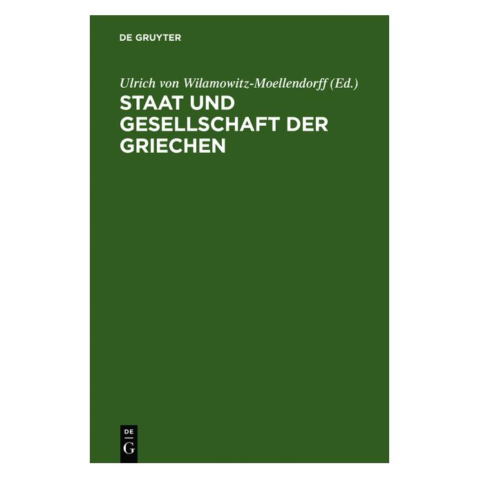De Gruyter Staat und Gesellschaft der Griechen (Deutsch, Hardcover) (67833841)